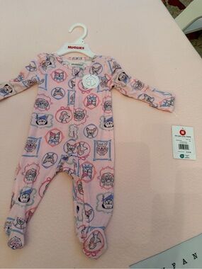 Huggies Pink Animal Print Footed One-Piece for Kids